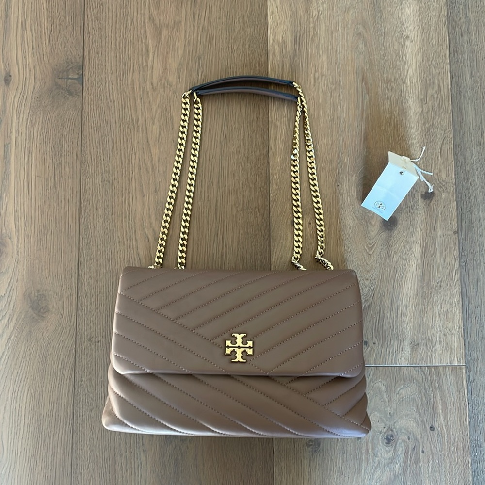 Tory Burch Taupe Quilted Shoulder Bag - Picture 5 of 16
